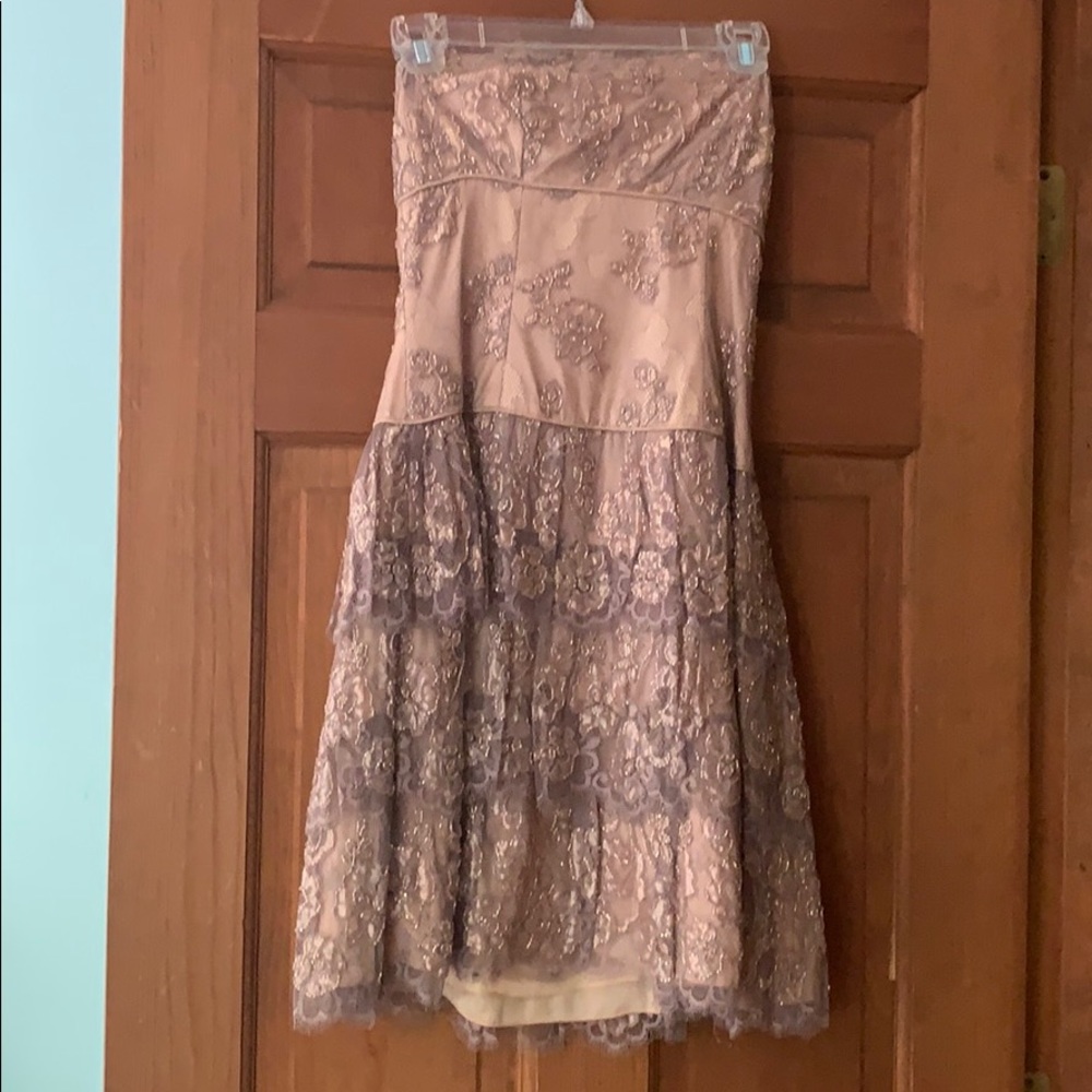 Strapless sequin dress